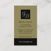 Anwalt Antiquariat Gold Monogramm Visitenkarte (Rückseite)
