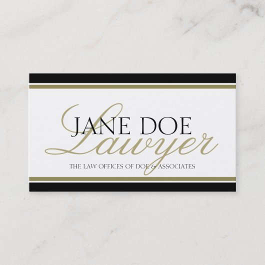 Anwalt/Anwalt Gold Script Visitenkarte (Vorderseite)