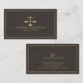 Anwalt bei der Textur von Holz aus legalen dunklen Visitenkarte (Vorne/Hinten)
