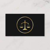 Anwalt bei Law Black & Gold Scales Business Cards Visitenkarte (Rückseite)
