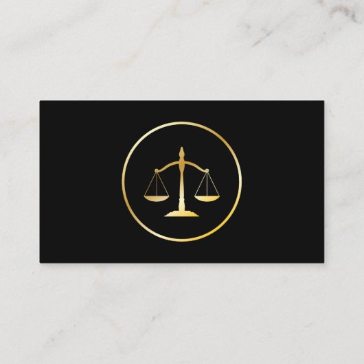 Anwalt bei Law Black & Gold Scales Business Cards Visitenkarte (Rückseite)