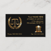 Anwalt bei Law Black und Gold Visitenkarte (Vorderseite)
