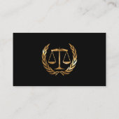 Anwalt bei Law Black und Gold Visitenkarte (Rückseite)