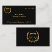Anwalt bei Law Black und Gold Visitenkarte (Vorne/Hinten)