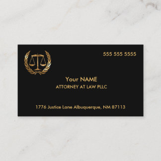 Anwalt bei Law Black und Gold Visitenkarte