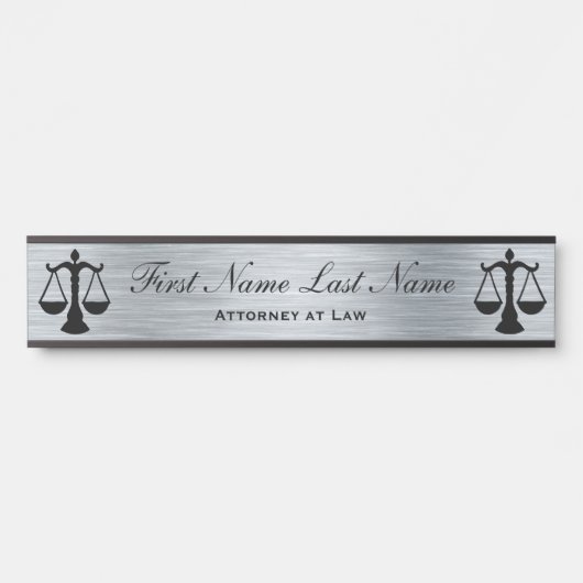 Anwalt bei Law Door Signs Anwalt SIlver Türschild (Vorderseite )