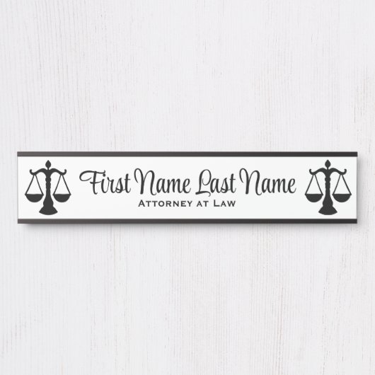 Anwalt bei Law Door Signs Anwalt White Türschild (Vorderseite )