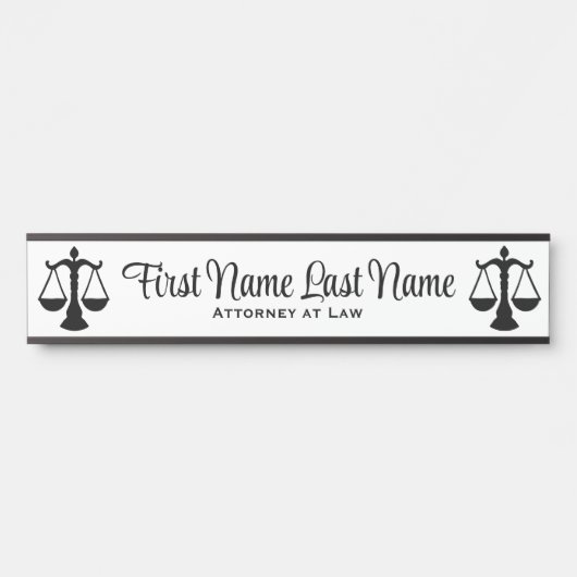 Anwalt bei Law Door Signs Anwalt White Türschild (Vorderseite )