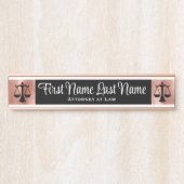 Anwalt bei Law Door Signs Anwältin Rose Gold Türschild (Vorderseite )