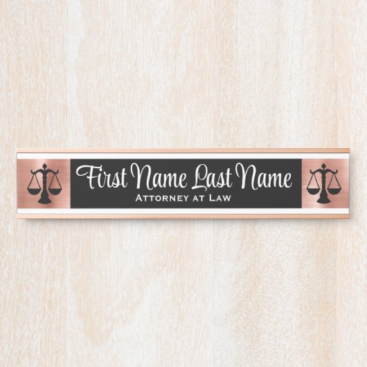 Anwalt bei Law Door Signs Anwältin Rose Gold Türschild (Vorderseite )