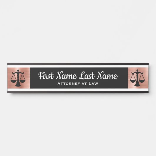 Anwalt bei Law Door Signs Anwältin Rose Gold Türschild (Vorderseite )