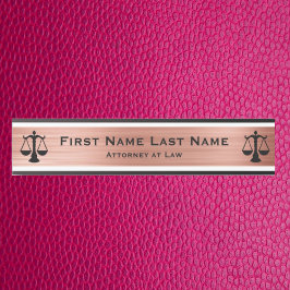Anwalt bei Law Door Signs Anwältin Rose Gold Türschild