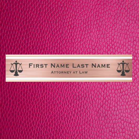 Anwalt bei Law Door Signs Anwältin Rose Gold Türschild