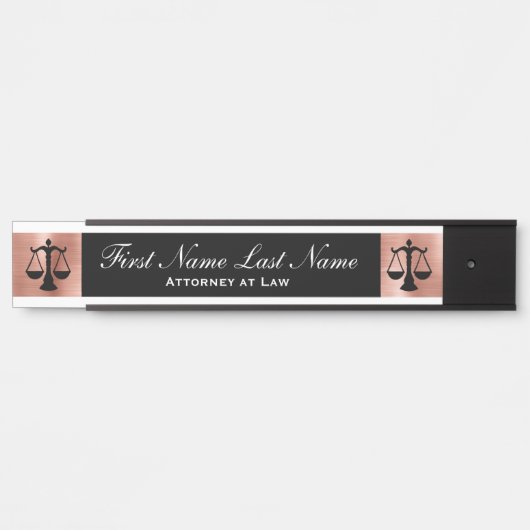 Anwalt bei Law Door Signs Anwältin Rose Gold Türschild (Vorderseite )