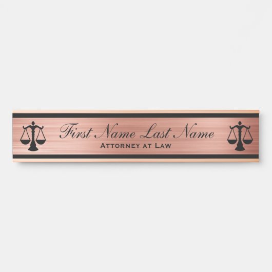 Anwalt bei Law Door Signs Anwältin Rose Gold Türschild (Vorderseite )