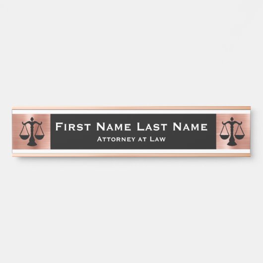 Anwalt bei Law Door Signs Anwältin Rose Gold Türschild (Vorderseite )
