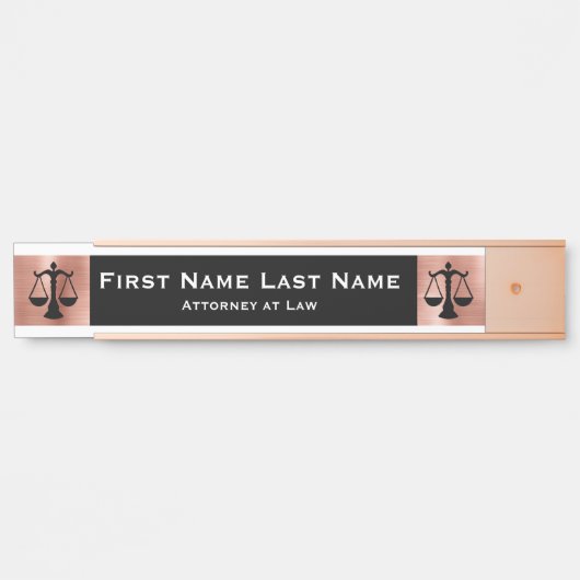 Anwalt bei Law Door Signs Anwältin Rose Gold Türschild (Vorderseite )