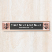 Anwalt bei Law Door Signs Anwältin Rose Gold Türschild (Vorderseite )