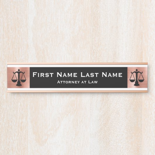 Anwalt bei Law Door Signs Anwältin Rose Gold Türschild (Vorderseite )