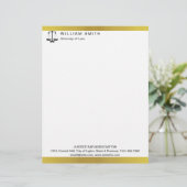 Anwalt bei Law Gold Metal Rechtsanwalt Briefbogen (Stehend Vorderseite)