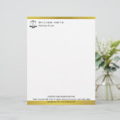 Anwalt bei Law Gold Metal Rechtsanwalt Briefbogen (Stehend Vorderseite)