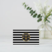 Anwalt bei Law Gold Scale Modern Stripes Lawyer Visitenkarte (Stehend Vorderseite)