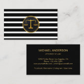 Anwalt bei Law Gold Scale Modern Stripes Lawyer Visitenkarte (Vorne/Hinten)