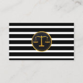 Anwalt bei Law Gold Scale Modern Stripes Lawyer Visitenkarte (Vorderseite)