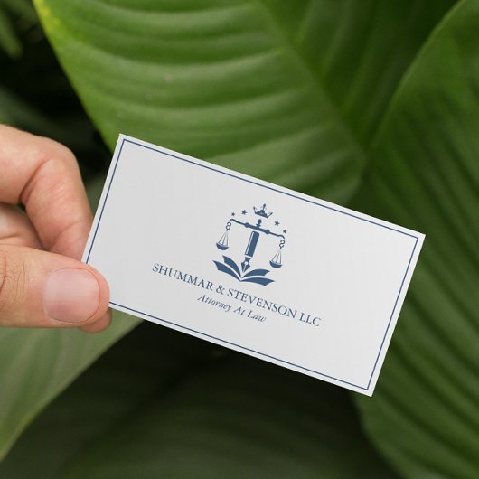 Anwalt bei Law Simple Blue Scale & Border Visitenkarte