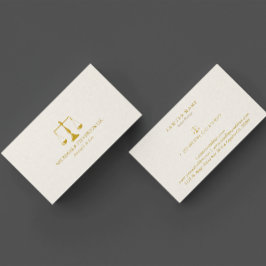 Anwalt bei Law Simple Gold Scale Beige Linen Visitenkarte