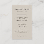 Anwalt bei Law Taupe Beige Foto Beruflich Visitenkarte (Rückseite)