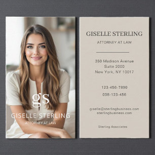 Anwalt bei Law Taupe Beige Foto Beruflich Visitenkarte