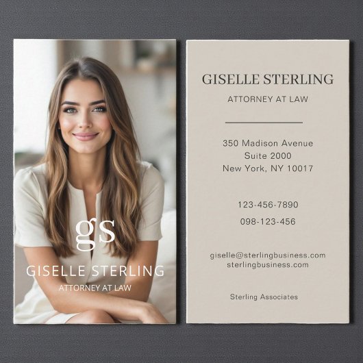 Anwalt bei Law Taupe Beige Foto Beruflich Visitenkarte