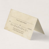 Anwalt bei Vintager Stelle für das Recht Visitenkarten (Rückseite)