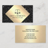 Anwalt beim Law Gold Label Black Glitzer Visitenkarte (Vorne/Hinten)
