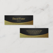 Anwalt - Black Gold Damask Mini Visitenkarte (Vorne/Hinten)