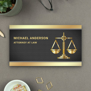 Anwalt Black Mesh Gold Justice Scale Visitenkarte