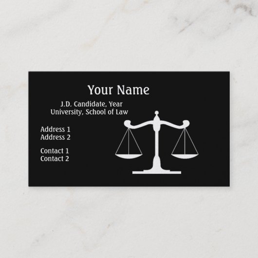 Anwalt Black Visitenkarte (Vorderseite)