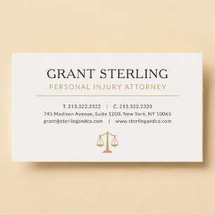 Anwalt für Personenschäden Neutral Beige Gold Visitenkarte