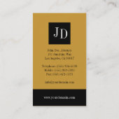 Anwalt Gold/Gold-Bar Visitenkarte (Rückseite)