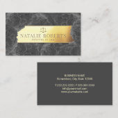 Anwalt Gold Label Elegante Gray Floral Visitenkarte (Vorne/Hinten)