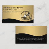 Anwalt | Gold Metallic | Gavel Law Logo Visitenkarte (Vorne/Hinten)