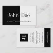 Anwalt Halb/Hälfte B/W Visitenkarte (Vorne/Hinten)