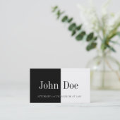 Anwalt Halb/Hälfte B/W Visitenkarte (Stehend Vorderseite)