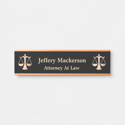 Anwalt in Juristenskala Gold Türschild (Vorderseite )