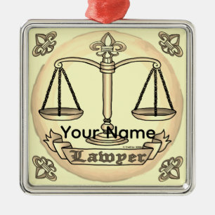 Anwalt Justiz Waage Silbernes Ornament