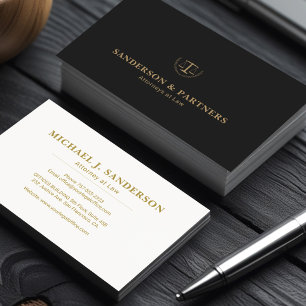 Anwalt klassisch Luxus Gold Schwarz Anwaltskanzlei Visitenkarte