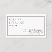 Anwalt Luxus Minimalist Schwarz Weiß Visitenkarte (Vorderseite)