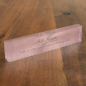 Anwalt Luxus pink Leder-Effekt mit Slogan Namensplakette (Seite)