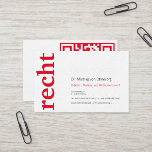 Anwalt mit roter QR-Code-Visitenkarte Visitenkarte